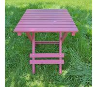 PP-Vic Folding Solid Wood Beach Chair, Eye-Catching Beach Chair with Adjustable Backrest, Colorful Leisure Chair Suitable for Outdoor, Camping, Garden - Oxford Cloth,Pink Table