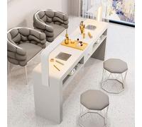 PP-Vic Freestanding Modern Space Saving Manicure Table, Light Luxury Beautician Manicure Table, Manicure Table with Dust Collector, Makeup Salon Beauty Workstation, Manicure Equipment,140CM