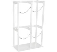 PP-Vic Gas Cylinder Holder, Steel E-Type Gas Cylinder Oxygen Cylinder Holder, Gas Cylinder Holder - Vertical Fixable Holder, Personal Home/Hospital Metal Can Holder 40 Liters,WH Double