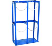 PP-Vic Gas Cylinder Holder, Steel E-Type Gas Cylinder Oxygen Cylinder Holder, Gas Cylinder Holder - Vertical Fixable Holder, Personal Home/Hospital Metal Can Holder 40 Liters,BU Double