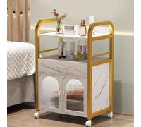 PP-Vic Hairdresser Cart with Cabinet, Eyelash Artist Roller Storage Cart, Multifunctional Beauty Salon Cart Suitable for Beauty Salons, Barber Shops, Nail Salons,Gold 02