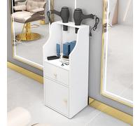 PP-Vic Hairdresser Professional Salon Table - Barber Vertical Storage Cabinet with Storage Tool Drawers And 2 Hair Dryer Holders for Beauty Salon Barber Shop Tattoo,White