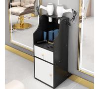 PP-Vic Hairdresser Professional Salon Table - Barber Vertical Storage Cabinet with Storage Tool Drawers And 2 Hair Dryer Holders for Beauty Salon Barber Shop Tattoo,Black