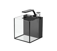 PP-Vic Home Square Aquarium Kit, Small Fish Tank with LED Lights, HD Glass Betta Fish Tank Kit, Office Desktop Aquarium Set for Betta Fish, Compact Tabletop Fish Bowl with Self Cleaning System