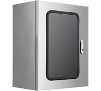 PP-Vic Indoor Wall Mounted Electrical Box, Stainless Steel Electrical Junction Box with Mounting Plate And Viewing Window, Reinforced Lock Electronic Equipment Enclosure Box,40x30x25cm