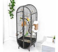 PP-Vic Large Metal Parrot Cage,A Deluxe Birdcage with Stand,This Spacious And Comfortable Breeding Cage Is Suitable for Cockatiels, Conures, Parakeets, Lovebirds, Budgies, And Canaries,Black