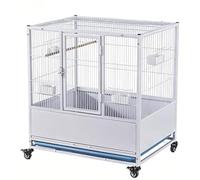 PP-Vic Large Metal Parrot Cage, Deluxe White Decorative Flight Cage, A Spacious And Comfortable Ideal Home for Birds, Suitable for Pigeons, Finches, Cockatiels, And Cockatoos,H 87CM