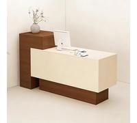PP-Vic Large Modern Reception Desk with Counter and Drawers, Luxurious Wooden Cashier Counter, Space-Saving Front Desk Reception Counter Suitable for Salons/Offices/Lobbies,03/Right