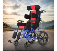 PP-Vic Lightweight Aluminum Alloy Folding Hemiplegic Wheelchair,Multi-Angle Fully Reclining,with Adjustable Headrest/Sitting Position/Armrest Height,Suitable for Stroke Hemiplegic Elderly and Adults
