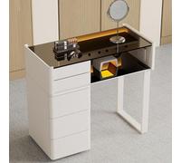 PP-Vic Manicure Table with Solid Wood Slate, Professional Manicure Technician Table Station, Beauty Salon Manicure Workbench, Beauty Salon Manicure Supplies Workstation with Drawers,black and white