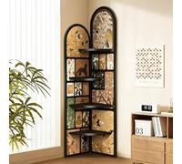 PP-Vic Medieval-Style Corner Bookshelf, A Four-Tiered, Large, Fan-Shaped Storage Rack, A Floor-Standing, Space-Saving Storage Unit, Suitable for Room Decoration in The Living Room,03/170CM
