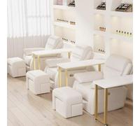 PP-Vic Mobile Manicure Table Nail Desk, Narrow Manicure Table for Manicurists, Manicure Table with Wheels, Portable Manicure Table, Manicure Tool Storage,Yellow 95cm