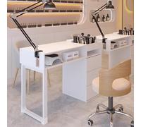 PP-Vic Modern Light Luxury Manicure Table, Beauty Salon Nail Desk, Professional Manicurist Nail Table with Drawers, Salon Spa Nail Table, High-End Design, Large Capacity,White