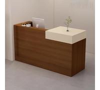 PP-Vic Modern Luxury Reception Desk, Small Thickened Cashier Counter, Front Desk Retail Counter with Lockable Drawers, Artistic Style Suitable for Reception Rooms, Lobbies, and Shops,04/R
