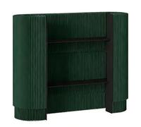 PP-Vic Modern Reception Desk/Retail Counter with Three-Tiered Wooden Panels; This Portable Counter is Suitable for Hotel Lobbies, Clothing Stores, and Offices,Green