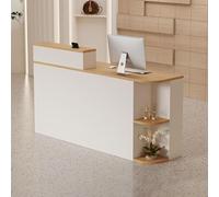 PP-Vic Modern Retail Store Lobby Reception Desk,Wooden Cashier Counter with Lockable Drawers, Small Retail Counter with Partition,Suitable for Professional Settings Such As Beauty Salons,01/L/100cm