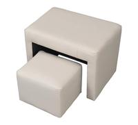 PP-Vic Multifunctional Footstool 2 in 1 Set, Foot Massage Manicure Beauty Stool Stand, PU Cushion Foot Bath Spa Pedicure Chair, Footstool for Home Beauty Salon SPA,White