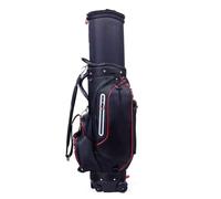 PP-Vic Padded Golf Bag with Wheels, 6-Way Organization, Adjustable Padded Shoulder Strap Handle, 9 Zippered Pockets And A Bag Cover To Protect Your Clubs, Perfect for The Driving Range,Black
