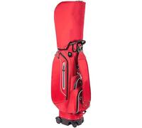 PP-Vic Padded Golf Bag with Wheels, 6-Way Organization, Adjustable Padded Shoulder Strap Handle, 9 Zippered Pockets And A Bag Cover To Protect Your Clubs, Perfect for The Driving Range,Red