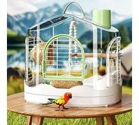 PP-Vic Portable Travel Birdcage,Parrot Cage, Featuring A Spacious Interior And Equipped with A Food Bowl And Perch, This Cage Is Ideal for Taking Medium To Small-Sized Birds,Green