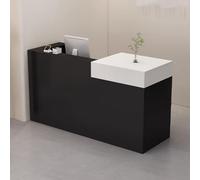 PP-Vic Reception Desk with Lockable Drawers, Luxurious Front Desk/Cashier Counter/Retail Counter, Modern Art Style, with Storage Cabinets, Suitable for Reception Areas, Lobbies, and Shops,02/R/90cm