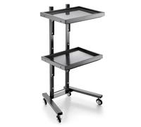 PP-Vic Rolling Tool Cart with Double Storage Tray, Stainless Steel Foldable Multifunctional Instrument Tray, Storage Tray for Instrument Tray Rack for Salon Beauty Shop, Beauty Tattoo,Black