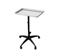 PP-Vic Salon Tray Trolley Tattoo Tray, Aluminum Salon Rolling Tray, Height Adjustable Utility Trolley, Salon Tray with Wheels for Spa Tattoo Hairdresser Clinic Dental,Silver