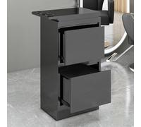 PP-Vic Stainless Steel Beauty Salon Storage Cart, Metal Hairdressing Station Cabinet with 2 Layer Drawers, 3 Tool Holders, Barber Beauty Cosmetic Storage Cart Cabinet Organizer,Black