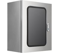PP-Vic Stainless Steel Electrical Box, Indoor Wall Mounted Metal Electrical Junction Box, Reinforced Locking Electronic Equipment Enclosure Box with Mounting Plate And Hinged Lid,50x40x30cm