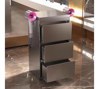 PP-Vic Stainless Steel Tool Box, Salon Beauty Cabinet for Hairdressers, Hairdressing Tool Cart with Drawers, Garage Storage Cabinet, Tattoo Tool Storage Cabinet,Triple layer C silver