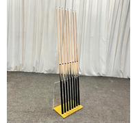 PP-Vic This 8-Hole Acrylic Billiard Cue Rack Is A Freestanding Storage Solution That Easily Organizes All Your Cues in Your Game Room, Club, Or Billiard Hall,Gold