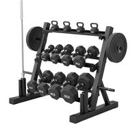 PP-Vic This Three-Tier Steel Dumbbell Rack Has A Load Capacity of 1100 Pounds. It's A Compact Heavy-Duty Rack That Can Hold Dumbbells, Kettlebells, And Weight Plates, Perfect for Strength Training