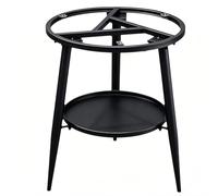 PP-Vic Two-Tier Wrought Iron Metal Table Legs,Side Table Legs with Storage Shelf,Modern Furniture Support Bases with Non-Slip Pads,Suitable for Coffee Tables, Desks, and Bar Counters,Black