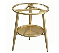 PP-Vic Two-Tier Wrought Iron Metal Table Legs,Side Table Legs with Storage Shelf,Modern Furniture Support Bases with Non-Slip Pads,Suitable for Coffee Tables, Desks, and Bar Counters,Gold