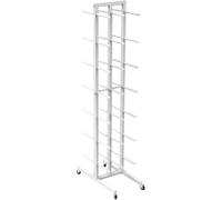 PP-Vic Vertical Metal Rolling Exercise Cart, Yoga Mat Storage Floor Rack, Freestanding Sports Equipment Rack, Large Capacity Gym Storage Rack, 567 Layers,7 layers of white