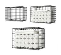 PP-Vic Wall-Mounted Towel Storage Set 3 Piece Modern Design Salon Organizer,Open-Style Hair Dye Display Rack Ideal for Barbershops, Beauty Salons, And Spas,Black