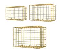 PP-Vic Wall-Mounted Towel Storage Set 3 Piece Modern Design Salon Organizer,Open-Style Hair Dye Display Rack Ideal for Barbershops, Beauty Salons, And Spas,Gold