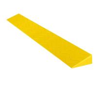 PP-Vic Wheelchair Curb Ramp, Mobility Scooter Threshold Ramp, Rubber Curb Ramp, Rising Threshold Ramp Doorway with Anti-Slip Groove,Yellow W13×H6cm