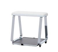 PP-Vic White Foot Bath Trolley - Foot Massage Stool Sturdy Stainless Steel - Portable Foot Stool Pedicure Chair, Beautician Foot Stool Trolley PU Cushion Foot Bath Spa