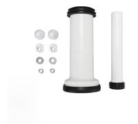 PP Wall-Mounted Toilet Connection Set, 310 mm Drain and Flush Pipe with 90 mm/62 mm Hole Diameters, Complete Kit with Screws, Nuts, Seals and Cover