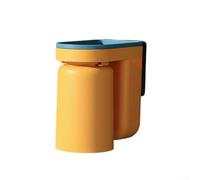 PP wall-mounted toothbrush rack with punch-free installation and mouthwash cup holder, designed to organize bathroom essentials while moisture (yellow)