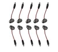 PP3 9V Battery Clip Cable to DC Plug - 9V PP3 Battery Clip to 2.1mm DC Jack Plug 9V PP3 Battery DIY DC Power Cable for Arduino LED Strip Electronic kits CCTV, Vehicle Electronics (10 Pack)