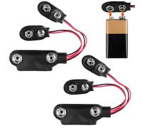 PP3 to PP9 Battery Adapter for Vintage Radios, 2Pcs PP3 9V to PP9 Snap Connector, Plastic Leather I-Type Cable for Restoring Old Transistor Radios