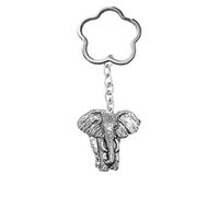 PPA01 Elephant Pewter Emblem On A very strong Cloud / Flower keyring hold multiple keys 3D