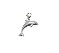 ppa04 Dolphin on a Sterling Silver 925 hoop & Trigger LOBSTER Clasp charm perfect to add onto jewellery zips bags necklaces bracelets etc