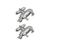 PPA11 Rhino Made From Fine English Pewter On A Pair Of Cufflinks Handmade In Sheffield By CreatedByJake