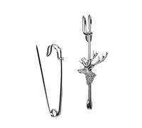 ppa20 stag head deer on a 2.5" 6.35cm Kilt Pin Scarf / Brooch with English Pewter Emblem