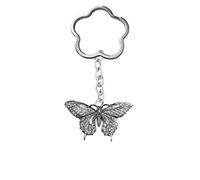 PPA32 Butterfly Pewter Emblem On A very strong Cloud / Flower keyring hold multiple keys 3D