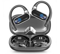 PPBP Open Ear Headphones,True Wireless Bluetooth Earphones with Microphone,Earhook Earbuds with 60 Hours,Fast Charging,IP54 Water-Resistant,Bluetooth 5.4, Black-T02