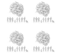 PPcdfre 1:50 White Figures Architectural Model Human Scale HO Model Plastic Peoples,40 Pieces